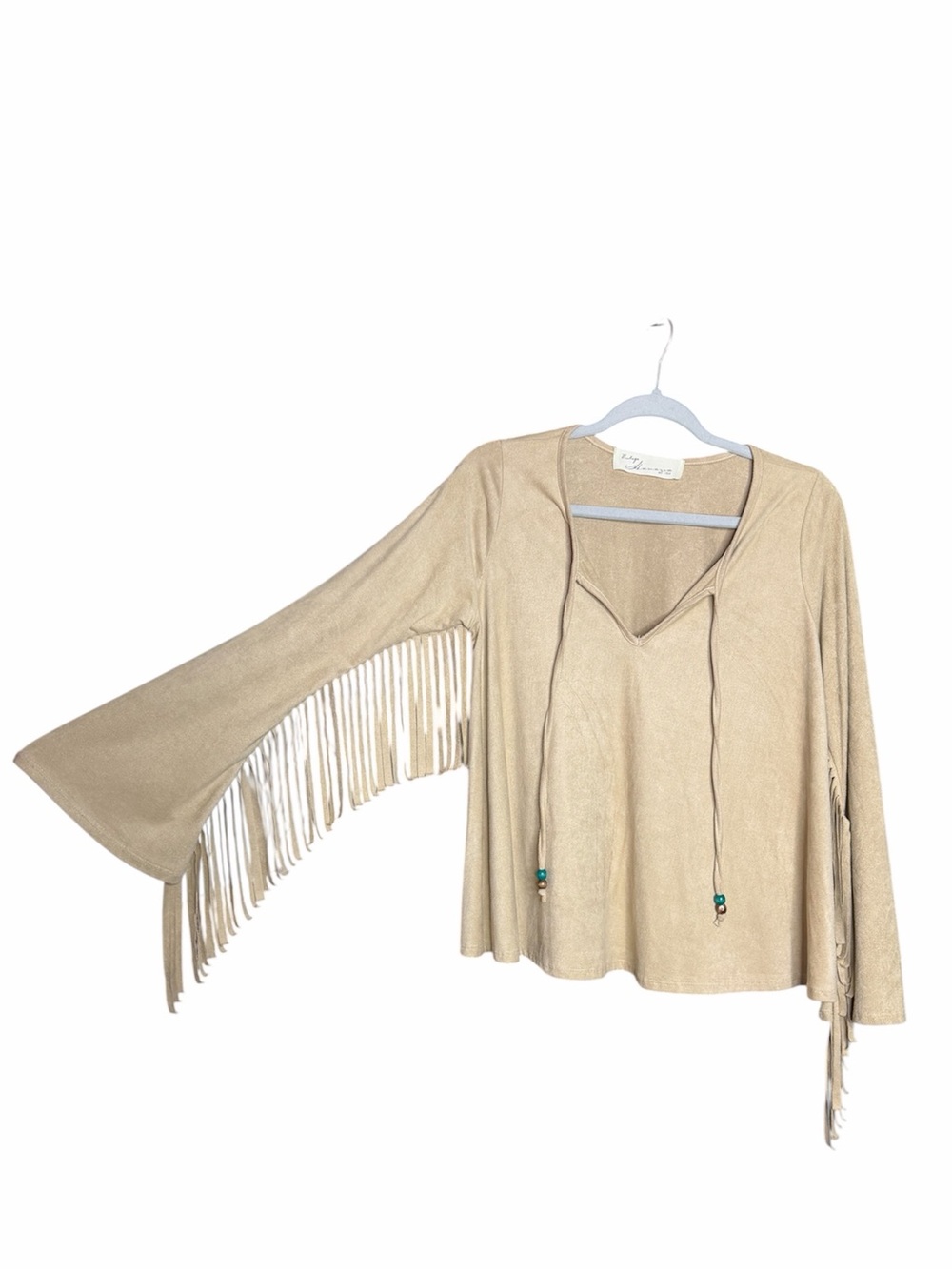 Vintage Havana Taupe Fringe Blouse